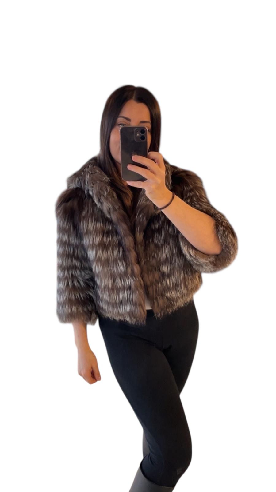 Pelliccia in volpe argentata